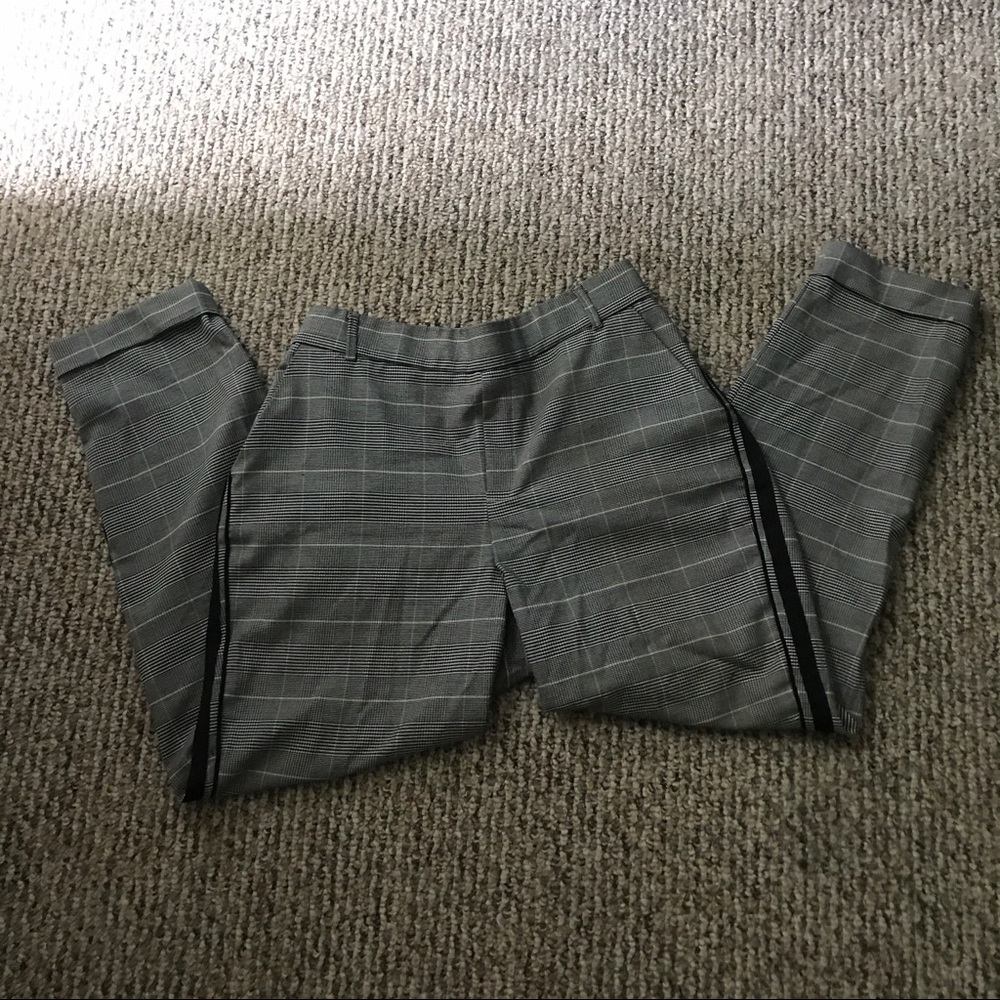 Zara plaid pant with stripe down side